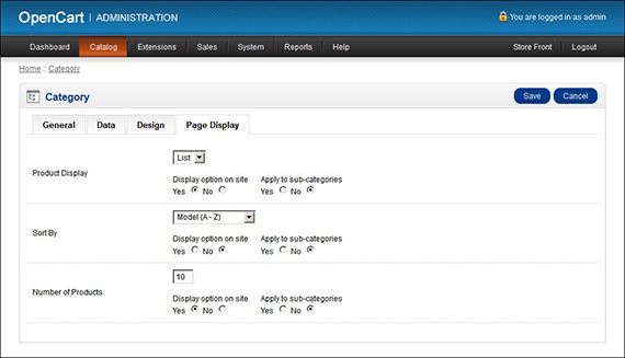 Per-Category Display Options Admin Options