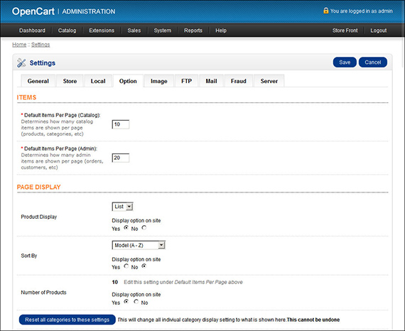 Per-Category Display Options Admin Options